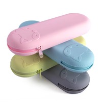 Pochette de maquillage en silicone durable et écologique JOYSUN avec fermeture éclair, étui de voyage imperméable pour pinceaux de maquillage