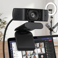 Webcam USB Profesional 720P dengan Mikrofon Peredam Kebisingan, Kamera Web Portabel untuk Streaming Langsung YouTube, Belajar Online, Zoom