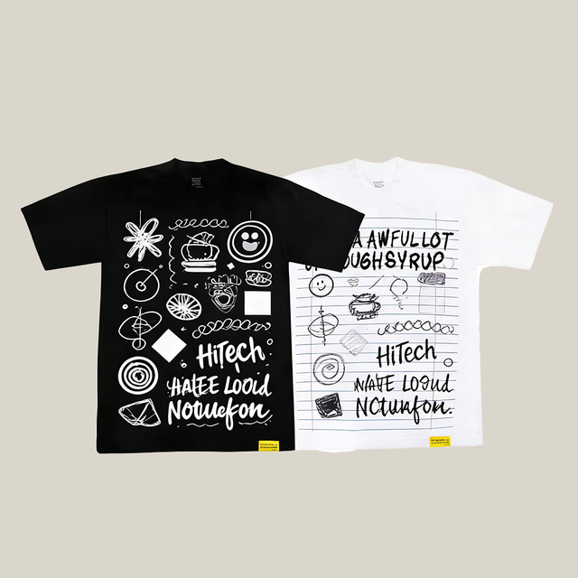 ALOCS Breathable Gothic Loose Knit Short Sleeve Tee 100% Cotton Summer Streetwear T-Shirt Print Doodle Notebook Custom Design