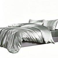 Parure de lit en satin de polyester effet soie 3 ou 4 pièces pour chambre à coucher, commande en gros, couleur personnalisée