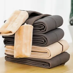 Leggings Térmicas de Forro Polar para Mujer al por Mayor, Pantimedias Gruesas y Cómodas, Translúcidas, de Cintura Alta, Cálidas para Invierno - Product Image 4