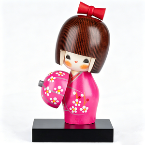 Jolie femme en poupée <span class=keywords><strong>japonaise</strong></span> Kokeshi rose - Product Image 2