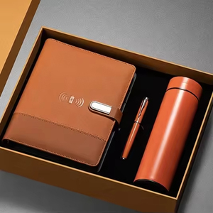 Custom <b>Orange</b> Diary Planner Power Bank A5 Notebook Loose-Leaf Binder Spiral Leather PU Smart Notebook - Product Image 2