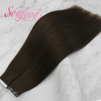 Extensions de cheveux à bandes adhésives sans couture de haute qualité, noires, double épaisseur, pointes pleines, cheveux vierges bruts vietnamiens
