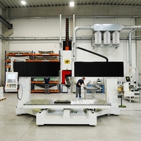 Máquina de Grabado CNC de 5 Ejes Rongchi ATC para Madera, Espuma y Moldes Compuestos con Sistema de Carga y Descarga y Recolección de Polvo 9.5kW