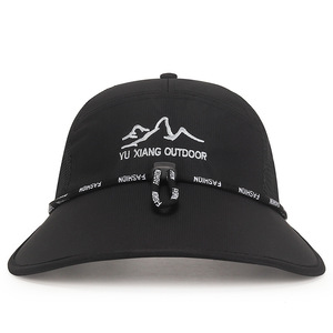 Yu Xiang Outdoor Bucket Hat Black Breathable Sunshade Wide Brim For Men Outdoor Fishing - Product Image 1