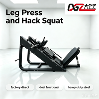 Appareil de musculation professionnel multifonctionnel 2-en-1 : Leg Press et Hack Squat à 45 degrés, robuste, en acier, à charge par plaques
