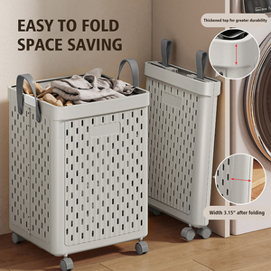 Cesto de Ropa Sucia Portátil BERRY <span class=keywords><strong>AVE</strong></span>, Cesta de Plástico para Ropa, Organización de Baño, Cesta de Almacenamiento, Cesta de Lavandería BT-396 - Product Image 1