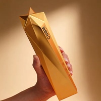 Trofeo de Resina Creativo con Grabado 3D Personalizado, Trofeo de Resina con Pentagrama Irregular para Empleados Destacados en Reuniones Anuales