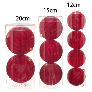 Boules de Noël floquées en velours pour décorations suspendues de sapin de Noël - Product Image 5