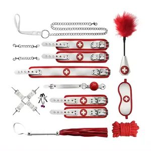 Kit de bondage de couro para mulheres, braçadeiras de mamilo, braçadeiras para mulheres, conjunto de brinquedos sexuais para adultos e casais, conjunto de bondage Bdsm