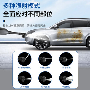 Pulvérisateur haute pression sans fil à batterie lithium, kit d'outils de lavage de voiture, jet réglable, conception multi-buses - Product Image 1