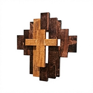 Escultura de Cruz de Madera Minimalista, Arte Decorativo Religioso, Lavable, Decoración para el Hogar, para Sala de Estar - Product Image 3