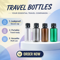 Fournitures hôtelières personnalisées, flacons en plastique de 30 ml, ensemble d'articles de toilette jetables populaires pour hôtel, mini-flacons de gel douche transparents et colorés