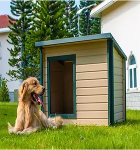 Hundehütte im Freien Holz, Tannenholz Haustier Zwinger Hundehütte Blockhaus Shelter