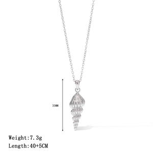 Collane <span class=keywords><strong>di</strong></span> Conchiglie in Titanio e Acciaio Popolari e <span class=keywords><strong>di</strong></span> Tendenza dall'Europa e dall'America - Product Image 6