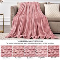 Couverture en polaire pour canapé Jacquard côtelé doux chaud décoratif couverture floue confortable moelleux en peluche léger jeter couvertures
