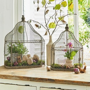 Thiết lập của hai phong hóa dây kim loại lưới lồng chim cho vườn treo trang trí - Product Image 1
