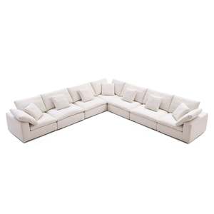 Contemporáneo al por mayor muebles para el hogar de lino interior nube sofá de esquina Modular L forma sofá conjunto de muebles