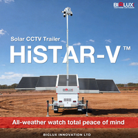 Panel Solar BIGLUX HiSTAR 5 con Generador de Respaldo de 3KW, Remolque Móvil con CCTV Solar, Fuera de la Red para Obras de Construcción