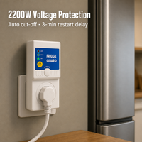 Protecteur de tension pour réfrigérateur AVS 13A 2200W 230V avec affichage numérique, coupure automatique sur/sous-tension, temporisation de 3 minutes, CE UKCA