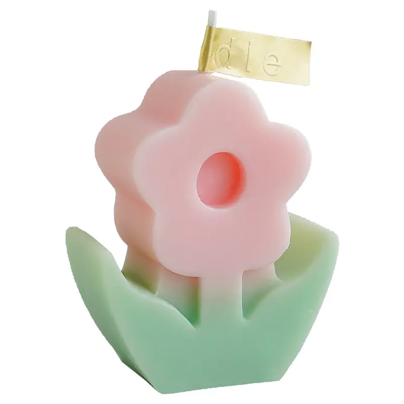 Vela aromaterapia em forma de flor de soja, vela aromática personalizada em forma de flor para o dia das mães
