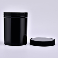 Bocaux en plastique PET noir de haute qualité de 1000 ml avec impression sérigraphique pour crème pour les yeux, crème pour le visage, crème solaire, emballage cosmétique pour soins de la peau