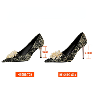 Big Size Pearl Scarpe Donna Tacco Alto Luxury White Wedding Heels for Bride <b>Shoes</b> - Product Image 5