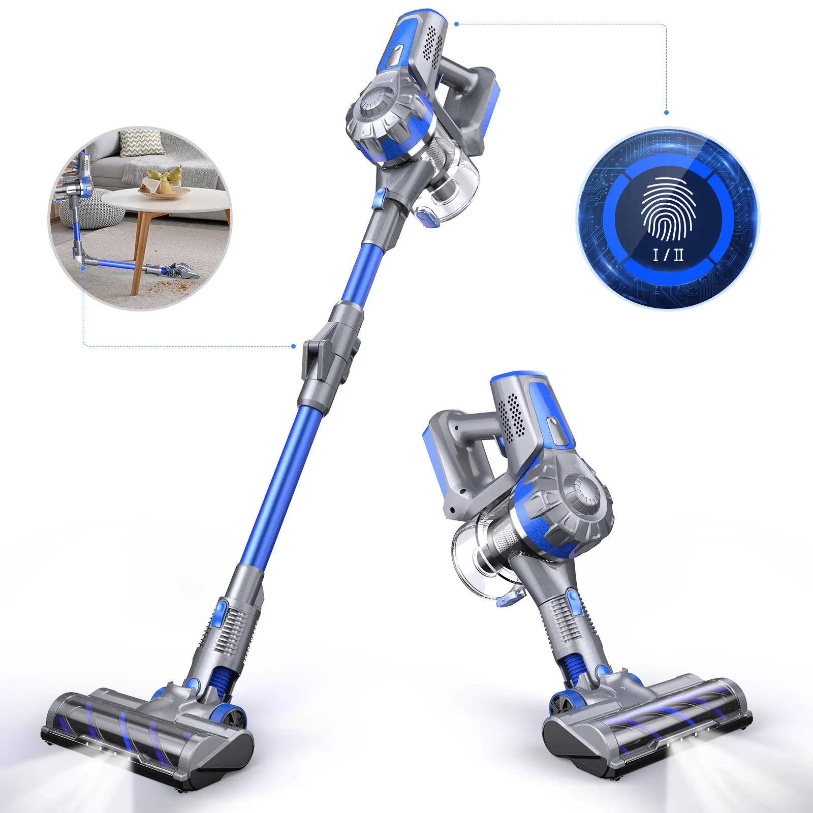 LED Display Cordless Vacuum Cleaner & floor care Household handheld Vacuum Cleaner With Electric mop and LED lights