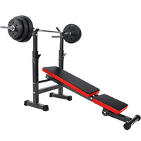 Máquina de press de banca plegable todo en uno con almacenamiento de pesas, equipo de gimnasio ajustable para el hogar