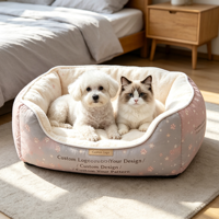 Cama Semicerrada para Mascotas, Personalizada con Impresión, Suave, Multicolor, Antideslizante, Cojín para Dormir Tipo Sofá para Perros y Gatos de Tamaño Mediano y Pequeño