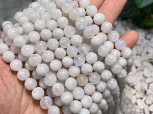 Perles de pierre de lune bleue naturelle lisses et rondes 4mm 6mm 8mm 10mm 12mm, perles en vrac pour la fabrication de bijoux, vente en gros - Product Image 5