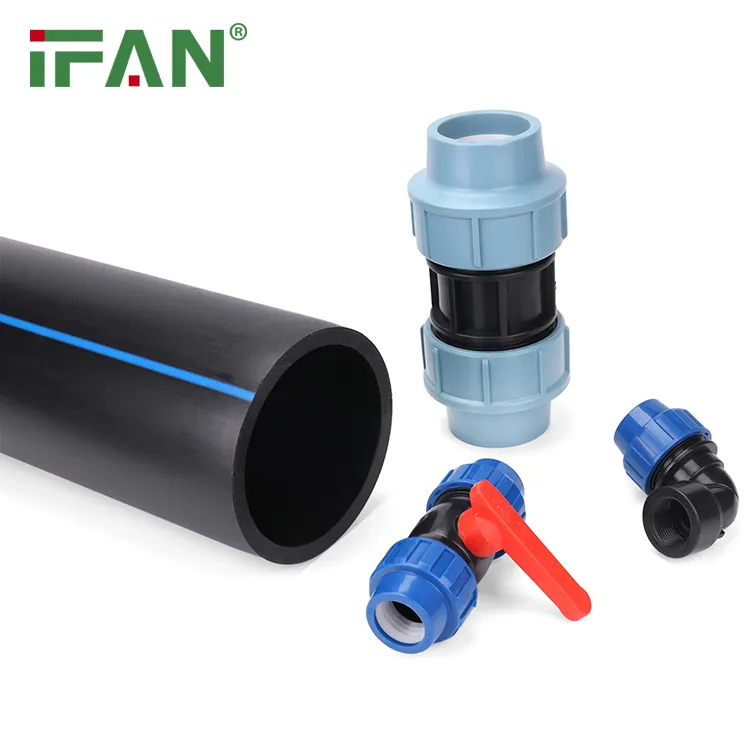 China Ifan Hete Verkoop Druppel Irrigatie Buizen En Fittingen Hdpe Socket 20Mm Hdpe Pijp Fittingen