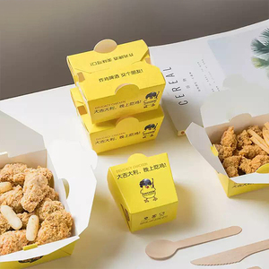 Flexografía personalizado biodegradable almuerzo <span class=keywords><strong>pollo</strong></span> frito para llevar caja de papel para llevar comida rápida embalaje caja de papel Kraft - Product Image 2