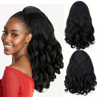 MEILASI Vente en gros Perruques européennes et américaines pour femmes, queue de cheval bouclée et volumineuse avec cordon de serrage, extension de cheveux courte bouclée style princesse de 16 pouces