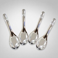 Cuillère à dîner réutilisable en acier inoxydable 18/0 plaqué argent miroir, 16,5 cm * 4,7 cm, lot en vrac, vente en gros pour restaurants, hôtels, buffets