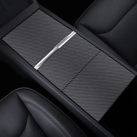 Accessoires décoratifs de modification intérieure de la console centrale en fibre de carbone véritable pour Tesla Model 3 Highland Model Y