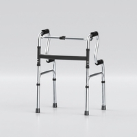 Déambulateur pliable à quatre pieds en alliage d'aluminium, canne à quatre points pour personnes âgées et personnes handicapées, classe II