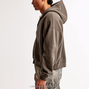 Nueva Sudadera con Capucha y Cremallera para Hombre, Personalizada de Alta Calidad, Estilo Streetwear, sin Estampado, de Gran Gramaje (400 g/m²), Oversized, de Felpa Francesa de Algodón, con Corte Cropped y Boxy - Product Image 3