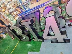 Nuevo Letrero Publicitario LED 3D Infinito para Exteriores, Lámina Galvanizada de Espejo, Control Remoto, Resistente al Agua IPX6, para Escuelas, Edificios y Parques - Product Image 3
