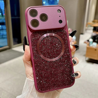 Coque de téléphone magnétique à petits strass scintillants pour iPhone 18 Pro Max 17 Air 16 15 14 13, compatible avec la recharge sans fil, protection arrière