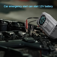 Compresseur d'air portable en plastique 150 PSI DC haute puissance avec écran LCD, arrêt automatique et lumière d'urgence pour pneus de voiture, moto et vélo