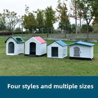 Vente en gros de niche pour chien d'extérieur de taille moyenne 75x59x66cm, en PP imperméable, avec toit ouvrant pour toutes les saisons