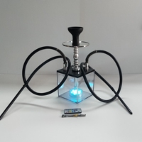 Narguilé électrique bon marché de qualité narguilé personnalisé vente en gros mise à niveau Cube shisha Cube acrylique carré coloré Shisha narguilé LED