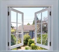 Ventana Vertical de Vidrio Templado Popular de Prima Canada, Ventana de Vidrio Simple o Doble Abatible, Ventana Vertical de Vinilo UPVC Insonorizada
