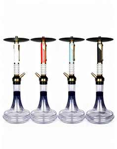Chicha moderne en verre avec tige métallique, pipe à eau portable, base transparente, pour salon et soirées - Product Image 1