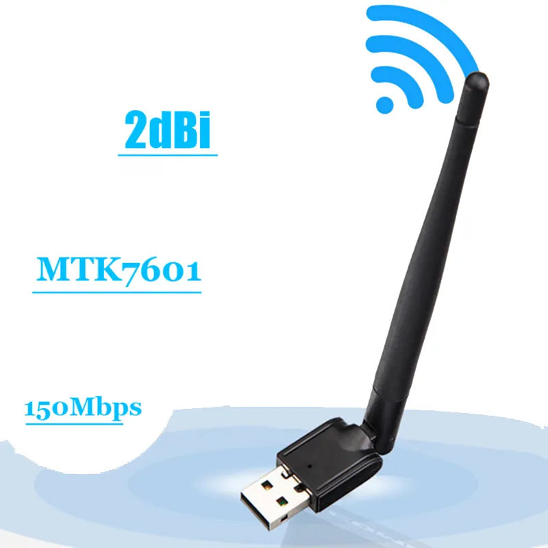 Toptan usb ethernet adaptörü MT7601 150Mbps 802.11n wifi usb adaptörü dizüstü ve masaüstü için uydu alıcısı