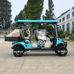 Vehículo eléctrico de golf de doble propósito con 4 asientos y luces de advertencia en el techo, ideal para recorridos turísticos en zonas escénicas. - Product Image 5