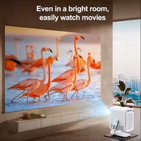 Proyektor YDH-C600 Amlogic T950S 4K Android 13 Auto Focus 450 Lumens 200 Inci 720P 2.4G/5G WiFi Portabel untuk Rumah