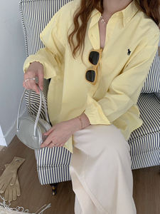 Camisa de Mujer con Estampado Animal Vintage, Ecológica, Transpirable, Tejida, para Uso Diario, Manga Larga, Cuello Camisero, Corte Holgado - Product Image 4